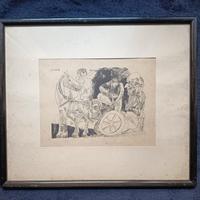 Pablo Picasso Litografia intitolata "Raphael et l