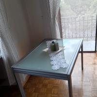 Tavolo quadrato allungabile in vetro 