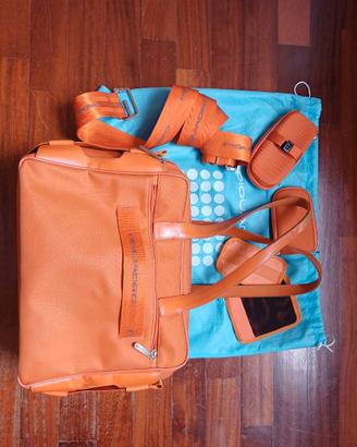 Set borsa porta PC Piquadro linea Frame vintage