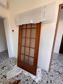 Porta scorrevole in legno Tanganica vetro