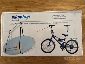 Porta bicicletta da soffitto a carrucola nuovo