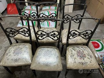 6 sedie vintage in legno laccato da restaurare