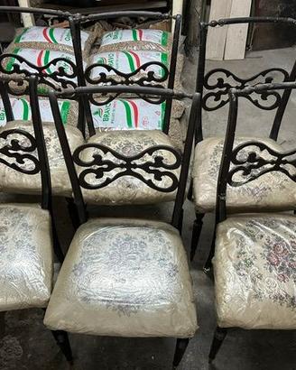 6 sedie vintage in legno laccato da restaurare