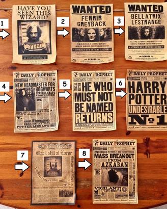 Set 8 Poster Harry Potter - Gazzetta del Profeta