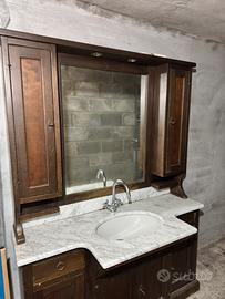 Mobile Bagno Classico in Legno con Top in Marmo