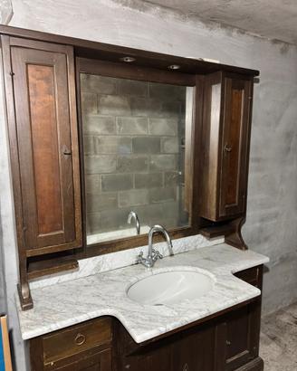 Mobile Bagno Classico in Legno con Top in Marmo