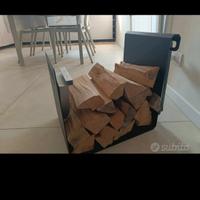 porta legna Viadurini in acciaio nero