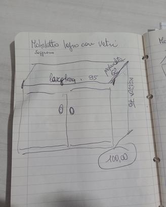 MOBILE IN LEGNO E VETRO 