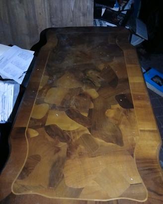 tavolo legno intarsiato