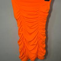 Mini dress arancione arricciato