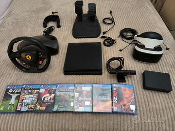 PS4+VR visore+giochi+sterzo 