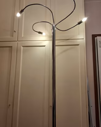 Piantana  in acciaio cromato lucido con 4 bracci