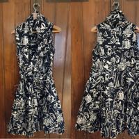 Abito midi a portafoglio Max&Co blu e bianco