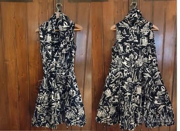 Abito midi a portafoglio Max&Co blu e bianco