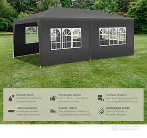 Gazebo 3x6 m o 3x3 impermeabile con 5 pannelli