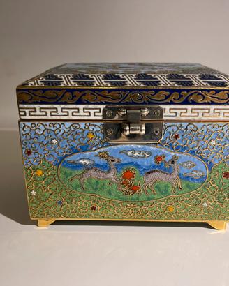 Portagioie in metallo smaltato stile cloisonné