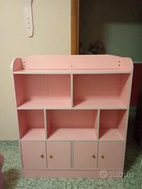 mobile libreria rosa per cameretta 