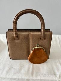 Borsa Vintage in Vera Lucertola – Beige Taupe