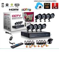 KIT VIDEOSORVEGLIANZA h264 CCTV 8CANALI 8TELECAMER