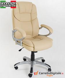 Poltrona ufficio Ergonomica beige modello Silky