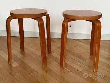 2 sgabelli vintage legno curvato design scandinavo