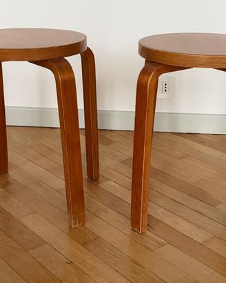 2 sgabelli vintage legno curvato design scandinavo
