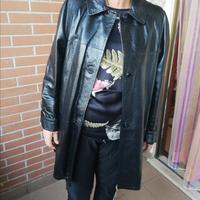 Trench impermeabile vintage nero Vera Pell Taglia 