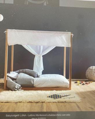 Lettino a baldacchino Montessori LUNA Babylodge