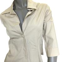 Camicia donna beige maniche 3/4