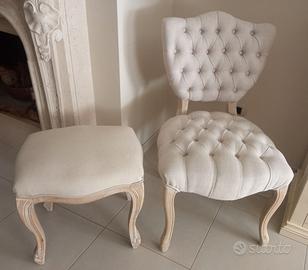 Poltroncina e sgabello shabby vintage arredo
