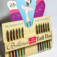 Display BALLERINA vintage + 12 rare penne a sfera