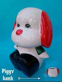 Salvadanaio vintage a forma di cagnolone