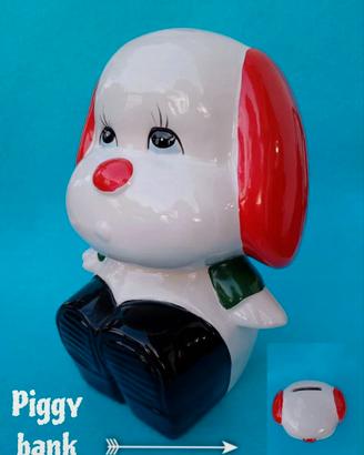 Salvadanaio vintage a forma di cagnolone