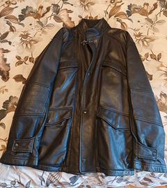 Giacca in pelle nera taglia XL