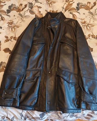 Giacca in pelle nera taglia XL