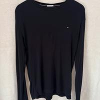 Maglia nera maniche lunghe uomo L Tommy Hilfiger