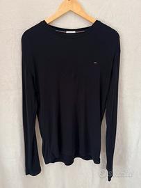 Maglia nera maniche lunghe uomo L Tommy Hilfiger