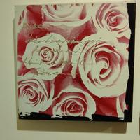 3 quadretti con motivo floreale