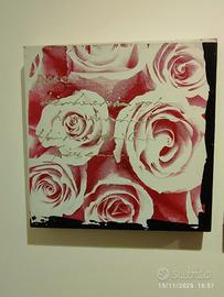 3 quadretti con motivo floreale