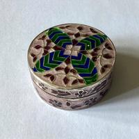 Portapillole vintage in argento 925 smaltato