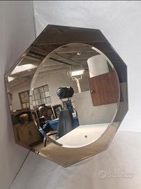 Specchio vintage ottagonale colorazione bronzo 70s