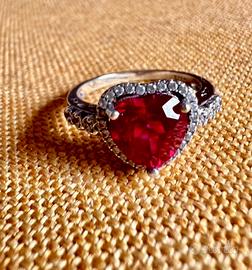 Anello argento cuore