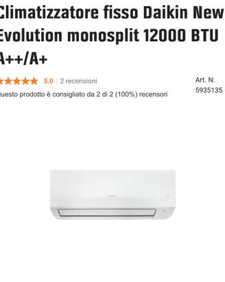 Daikin siesta 12.000 btu pari al nuovo