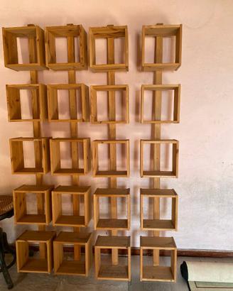 4 scaffali IKEA in legno massello – stile vintage