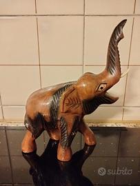 Elefante scultura legno etnica 