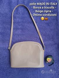 made in italy borsa in pelle vera con zip e tasche