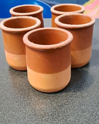 Vasetti terrine n.5pz.cocci terracotta
