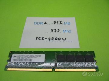 Modulo RAM DDR2 512 Mbyte PC2-4200 533 MHz, PC2