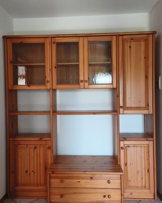 Parete attrezzata in legno massello 