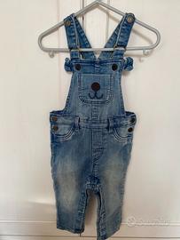 2 salopette jeans bimbo bimba - 6/9 mesi - 74 H&M